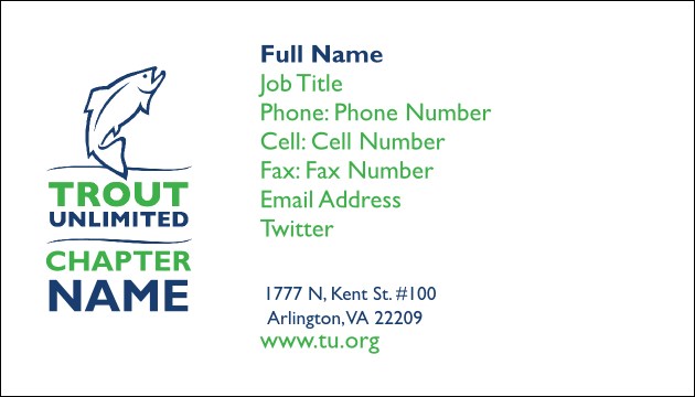 TU Chapter Business Card (editable back) Product Front