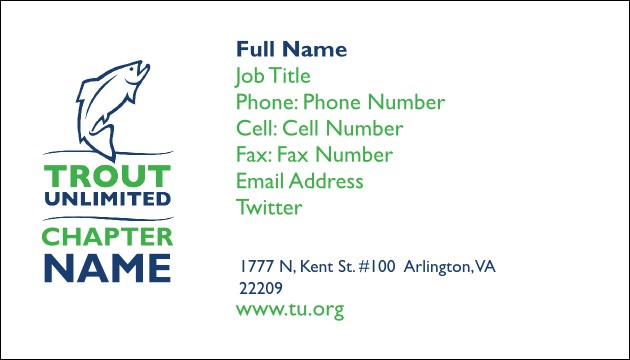 TU Chapter Business Card (editable back) Product Front