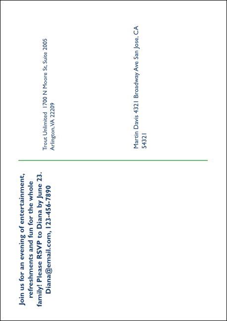 TU River in Pines Postcard Mailer Product Back