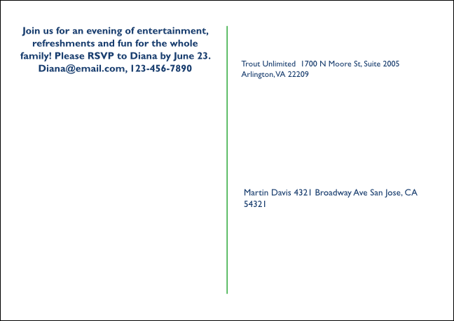 TU Steelhead Trout Postcard Mailer Product Back