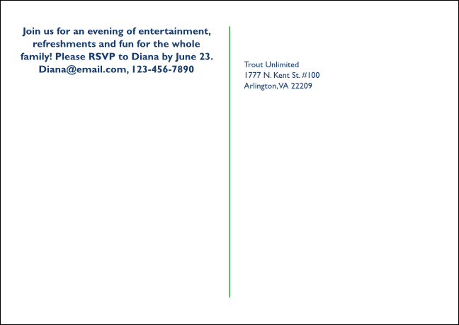 TU Steelhead Trout Postcard Product Back