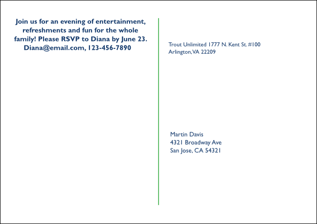 TU Brown Trout Postcard (with image upload) Product Back