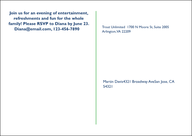 TU Brown Trout Postcard (with image upload) Product Back