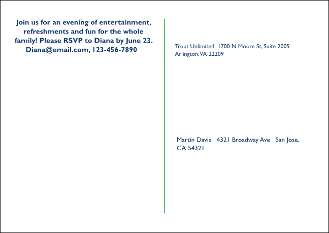 TU Steelhead Trout Postcard (with image upload) Product Back