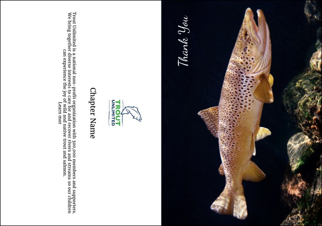 TU Brown Trout Thank You Card Product Front