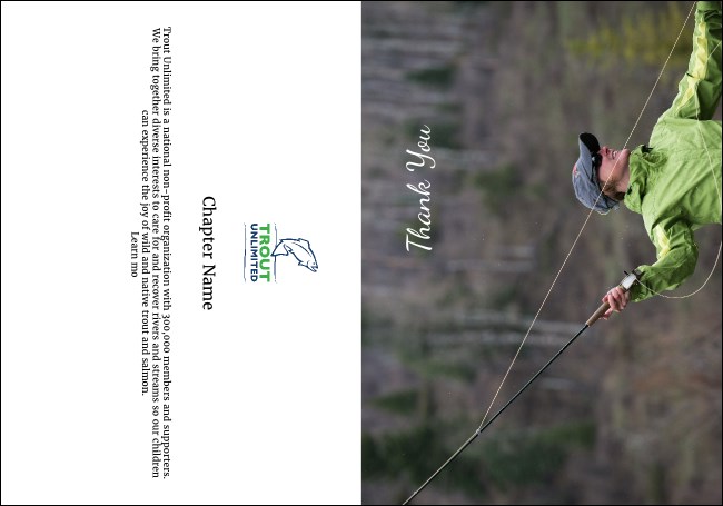 TU Woman Fishing Thank You Card Product Front