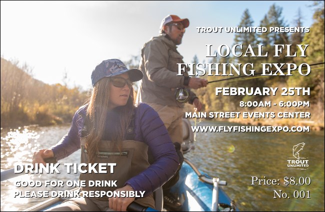 TU Drift Board Fishing Drink Ticket Product Front