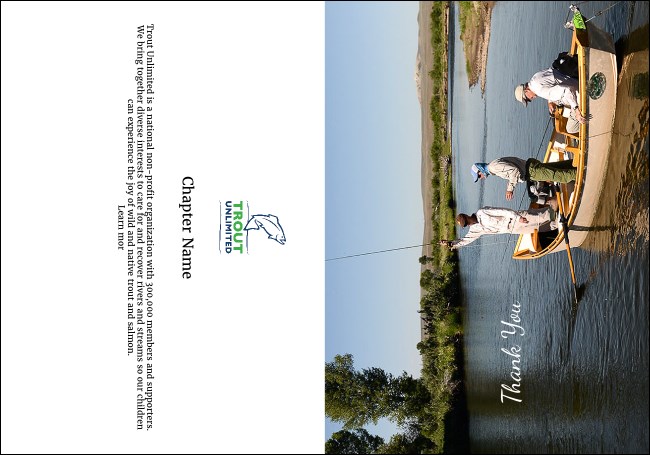TU Drift Board Fishing Thank You Card Product Front