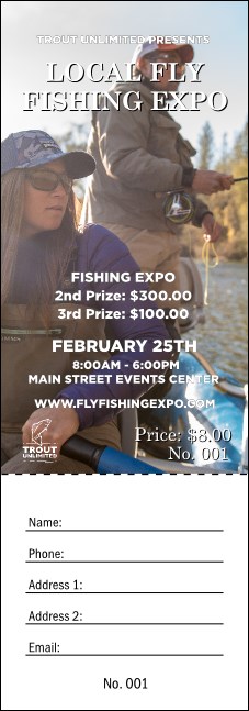 TU Drift Board Fishing Raffle Ticket Product Front