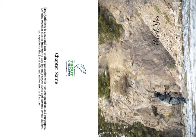 TU Fishing Steep River Thank You Card Product Front