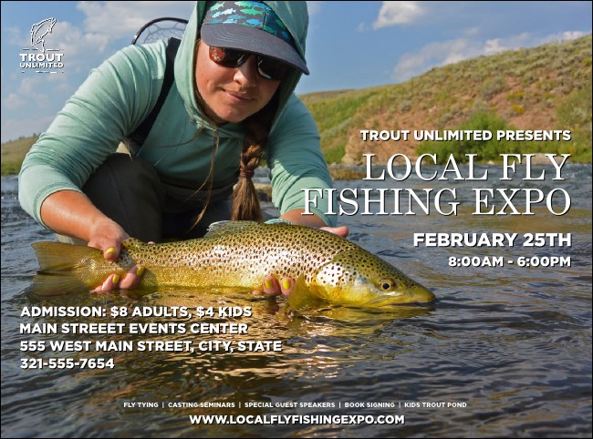 TU Woman Releasing Trout Flyer