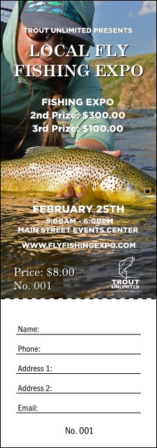 TU Woman Releasing Trout Raffle Ticket Product Front