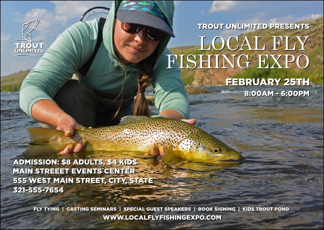 TU Woman Releasing Trout Postcard Product Front