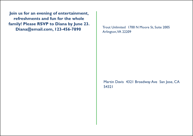 TU Father and Daughter Fishing Postcard Mailer Product Back