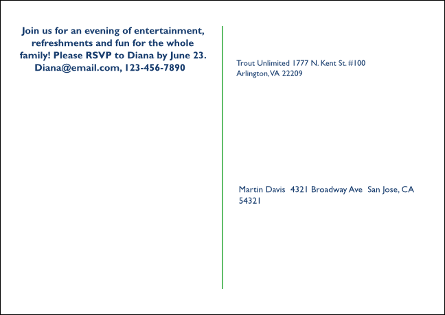 TU Drift Board Fishing Postcard Mailer Product Back