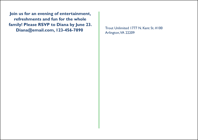 TU Father and Daughter Fishing Postcard Product Back