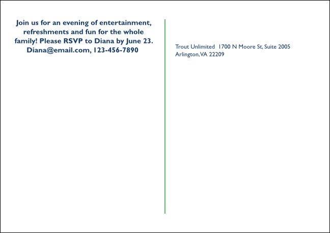 TU Volunteer Tree Planting Postcard Product Back