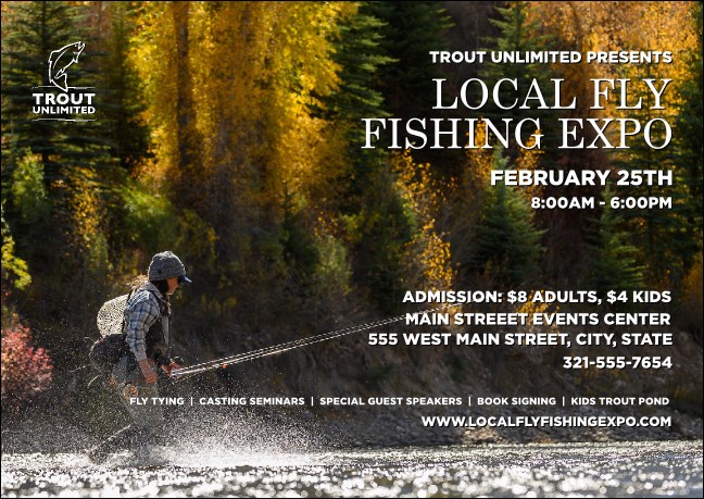 TU Woman Fishing Fall Postcard